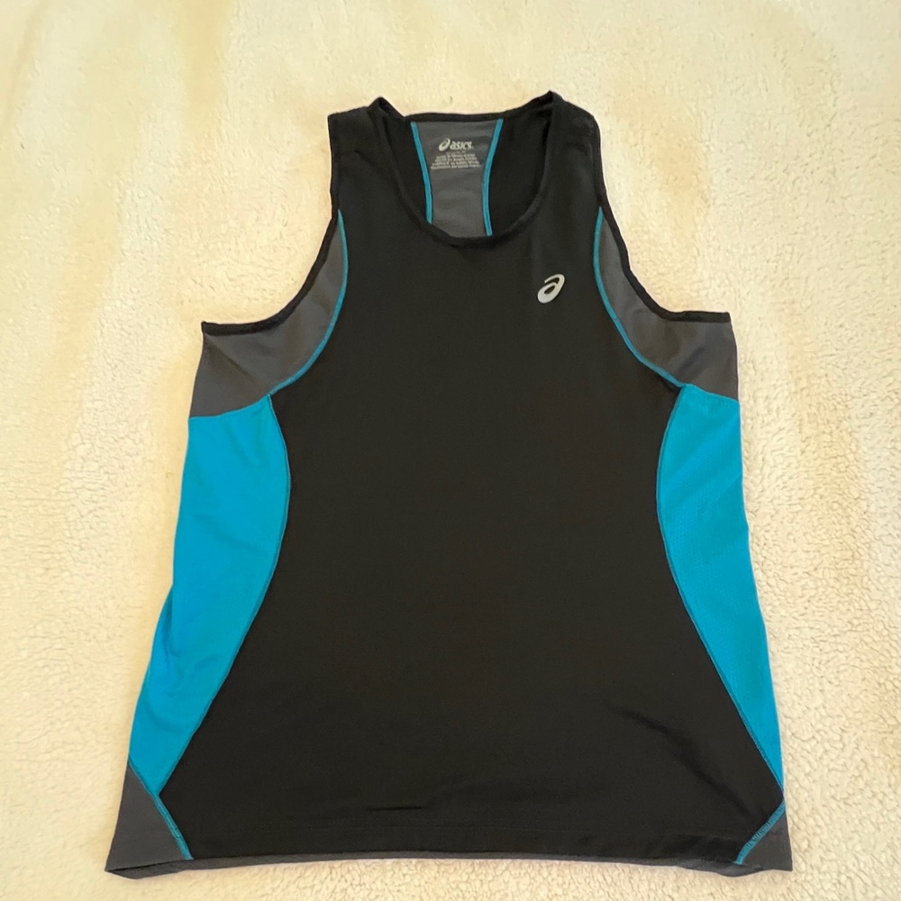 Asics Black and Blue Performance Tank size medium